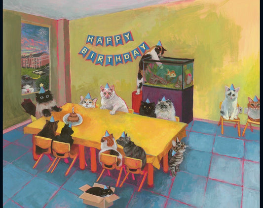 Cat Birthday Party Jigsaw Puzzle